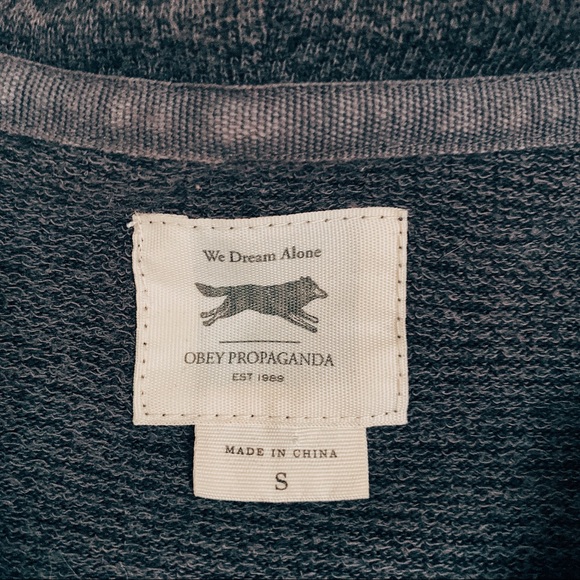 OBEY PROPAGANDA zip up charcoal hoodie - Picture 8 of 8